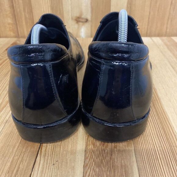 Mercanti Florentini Shoes Men Size 11.5 Black Leather Slip On Square Toe Loafer - Picture 6 of 11